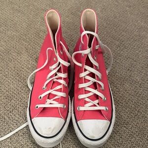 Converse Pink High-Top Sneakers with White Accents